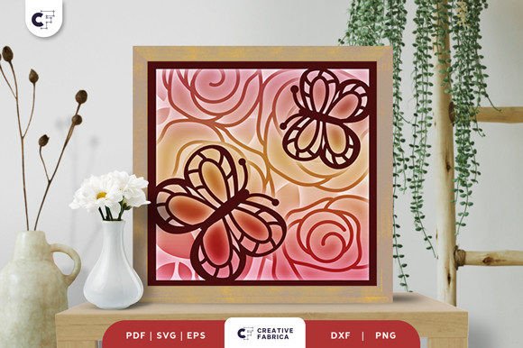 Butterfly on a Flower 3D Shadow Box SVG Review