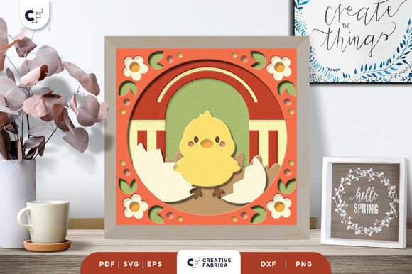 Cartoonish Chick 3D Shadow Box Paper Cut Review