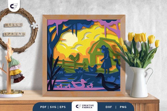 Cattle Farm 3D Shadow Box Paper Cut Review