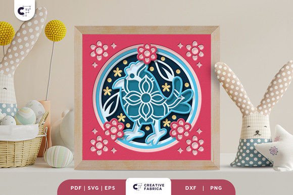 Easter Chick 3D Shadow Box SVG