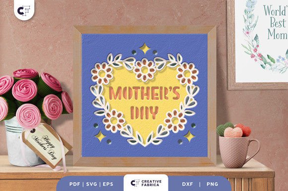 Mother's Day Floral Wreath 3D Shadow Box