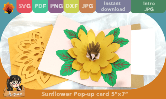 Pop-up Sunflower Greeting Card Template Review