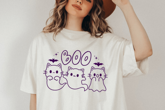Reviewing Сute Ghost Cats SVG PNG for Real Embroidery