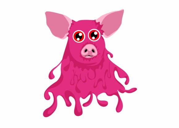 Сute Pink Slime Pig Svg, Halloween Svg Review